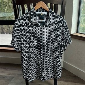 Stylish Black and White Patterned Men's Shirt